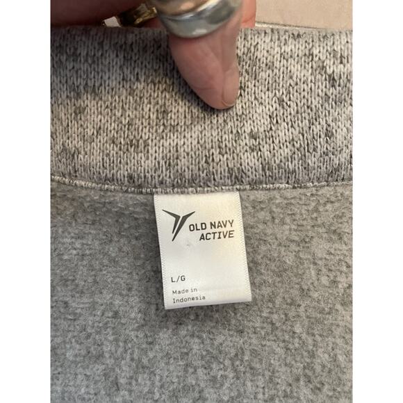 Old Navy Jacket Active Women's Grey Zip Snap Size L Full Zip Collar To High Neck - Picture 10 of 11
